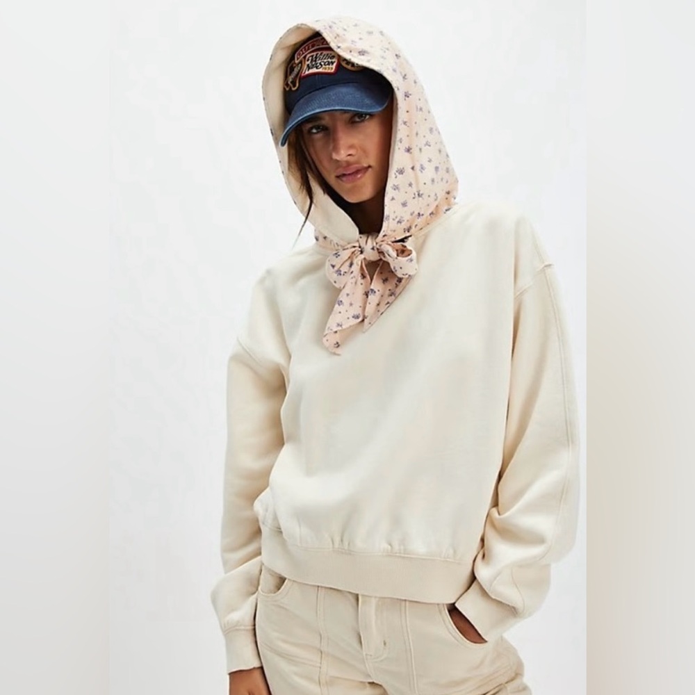 NWT Free People Headscarf Hoodie Buttercup Combo Size Small